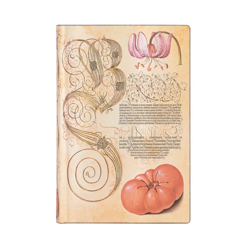 Journal, Art & School, 3.5"x5.5", Paperblanks, Mini, Softcover, Flexis, Lined Journal, Mira Botanica Lily & Tomato, 759634